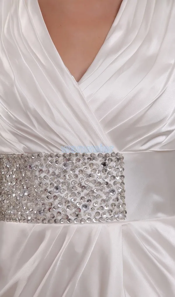 Бесплатная доставка 2014 vestidos Формочки платья подружек невесты короткое платье белое с длинным рукавом и отделкой из бус платья для матери