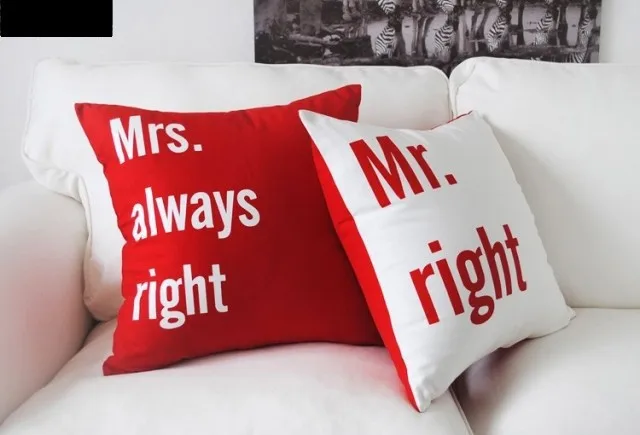 2 шт./партия, любовник/свадебные буквы, красный Mr& Mrs, декоративные наволочки для домашнего декора, диванные подушки, 2 шт./партия, 45 см x 45 см