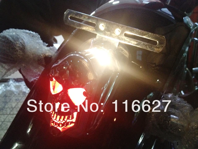 Для Harley Honda Kawasaki Suzuki yamahaskull Интегрированный задний хвост светлая сторона Монтажная пластина для ж/поворота