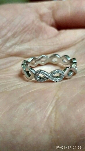 JewelryPalace Бесконечность Навсегда Любовь Цирконий Годовщина Обещание Кольца Для Женщин Подлинная Стерлингового Серебра 925 Изящных Ювелирных Изделий