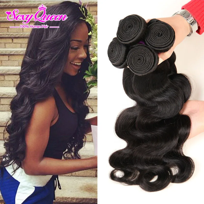 Queen Brazilian Body Wave 4 Pcs HJ Weave Beauty Human Hair Extensions 7A Brazilian Virgin Hair Body Wave Meches Bresilienne Lots