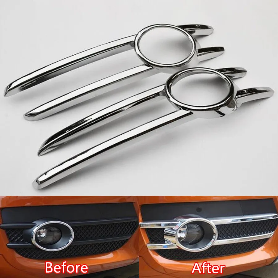 YAQUICKA 2Pcs/set Car Front Fog Light Lamp Decorative Trim Covers Sticker Fit For Audi Q3 2013 2014 2015 Car-styling ABS Chrome |