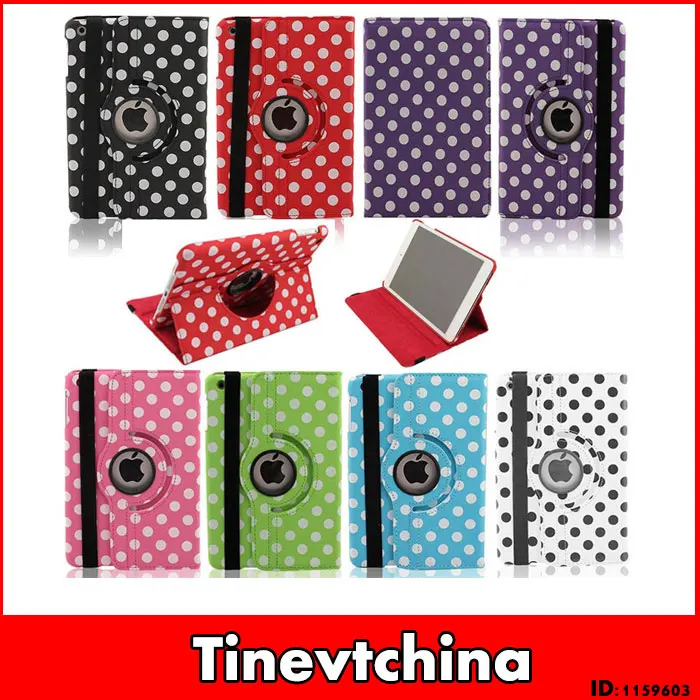 10 Pc/lot Polka Dot PU Leather 360 Rotating Case Stand Smart Cover Magnetic For Apple iPad 2 3 4 Multi-Color | Компьютеры и офис