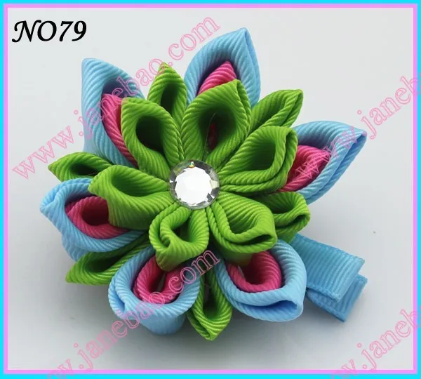 Новые 280 шт. " два слоя Kanzashi цветок заколки моды девушка Bow заколки