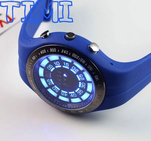 TVG Shark Blue Binary LED Watch Mens Sport Diving Digital Wrist Watch 2012 NEW