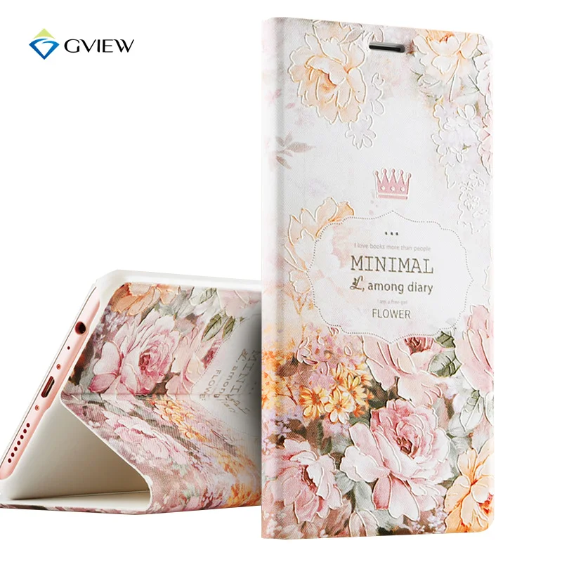 Luxury New Arrivals PU Leather 3D Relief Printing Stereo Feeling Flip Cover Case For OPPO R9