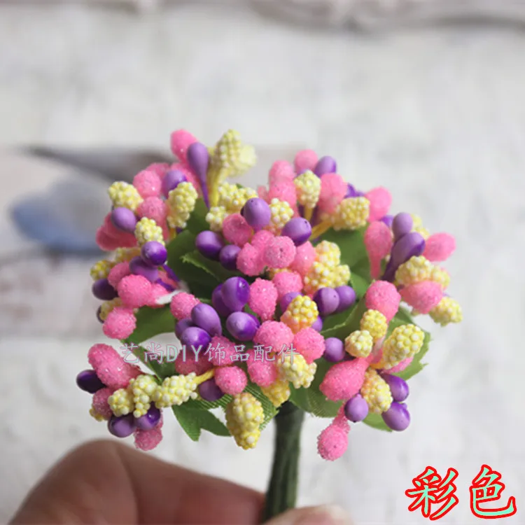 12pcs/lot Pearl Artificial Flowers Stamen / Wedding Favor Box Decor Beads Flower Diy Handmade