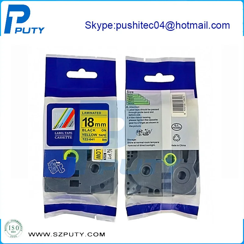 3pcs/lot 3/4" Black on Yellow Label Tape tze-641 tze641 Compatible for P-touch Label Machine