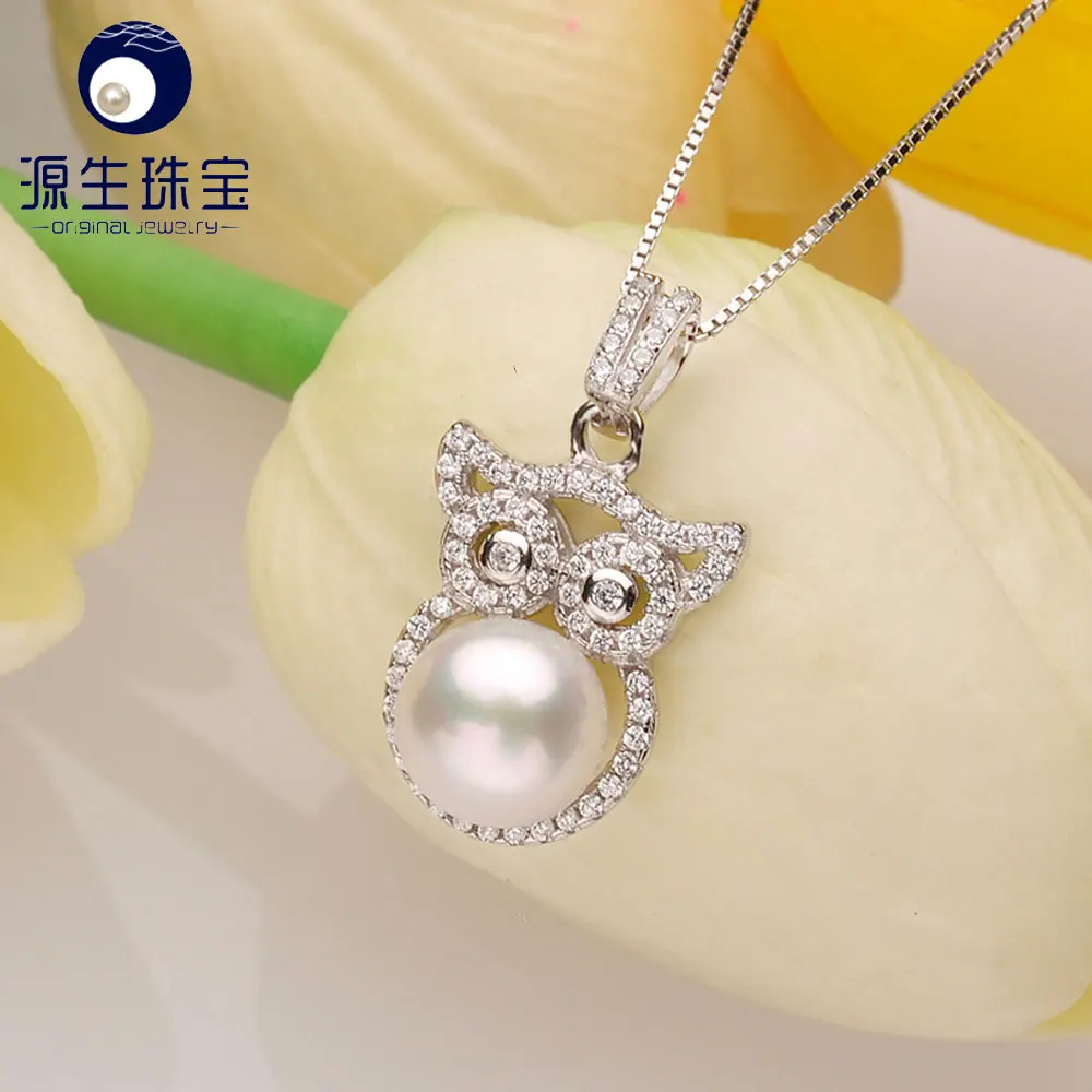 Buy 925 Sterling Silver 8 9mm Freshwater Pearl owl