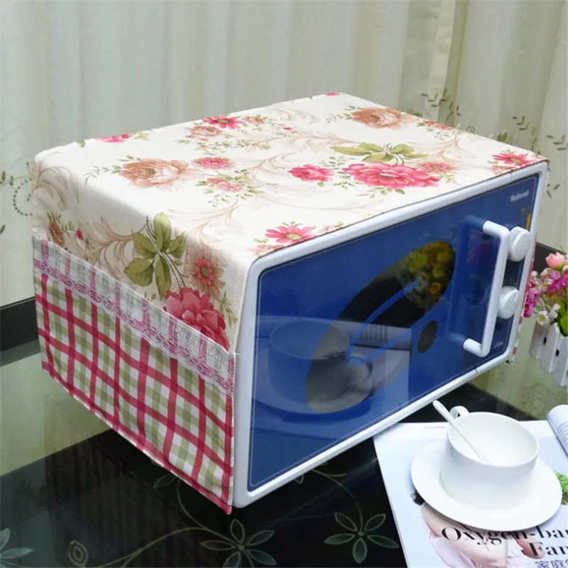 100*33cm Microwave Oven Cover Floral Print Dustproof Protective Oven