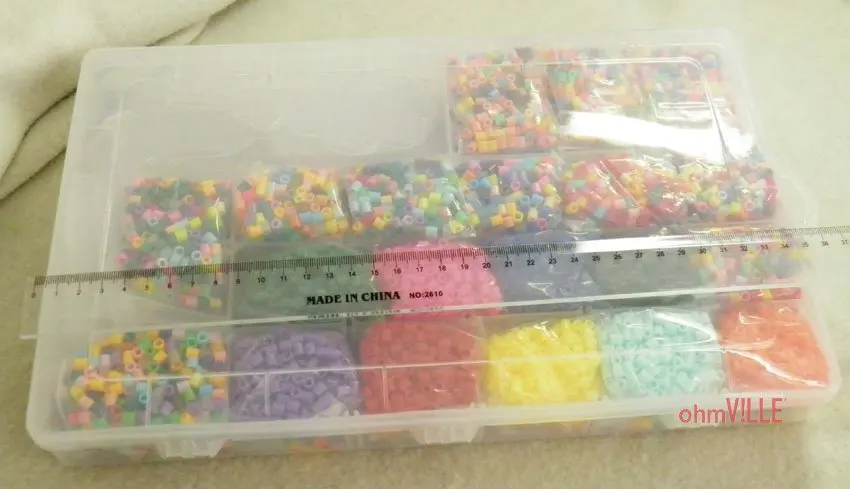 Papelaria Perler Beads-гарантированный Pe, Diy образовательный, 24 Сетки Коробка для хранения+ 45 мешков 7 шт Pegboards
