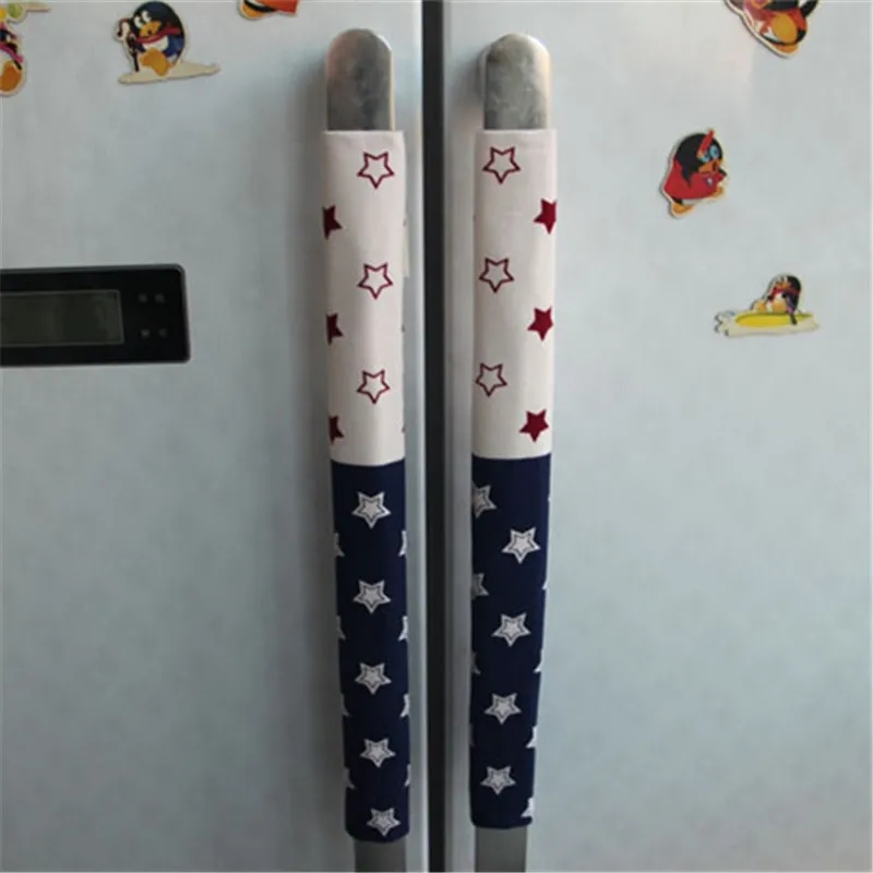 1pair 50cm Long Print Refrigerator Handle Covers Cotton Cloth Fridge