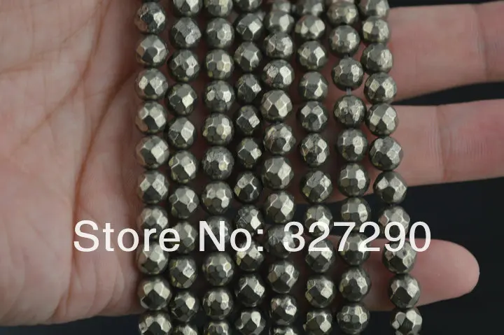 Высокое качество 6 мм с поверхности Медь Пирит Jewlery решений Бусины дешевые Грановитая круглый Strand Бусины 4 шт./лот