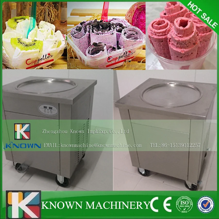 0.9KW импортный компрессор большая кастрюля 45 см Таиланд машина для мороженого, машина для жарки мороженого