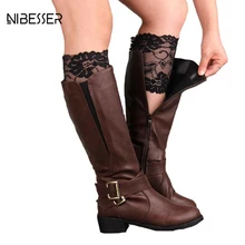 Nibesser бренд Для женщин стрейч ботинки на шнуровке манжеты пикантные женские Носки для девочек до колена ботильоны wamer Весна отделкой Ботворезы Носки для девочек Гетры для девочек