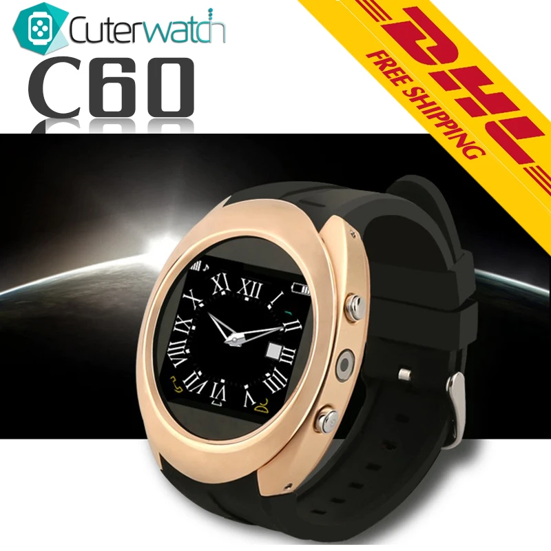 2016 CuterWatch Android Smart Watch Touch Screen font b SmartWatch b font C60 Camera Smart Watches