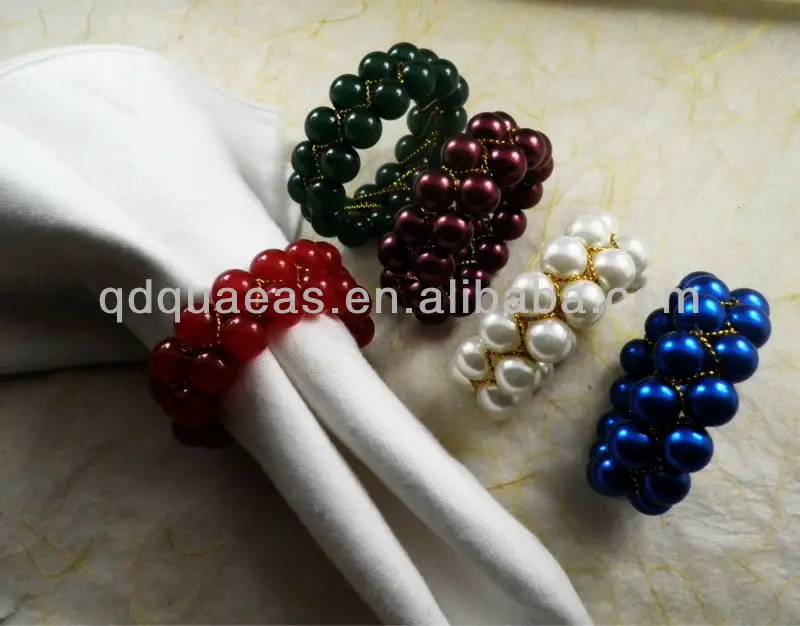 Продано на Aliexpress бисером кольцо для свадебных салфеток