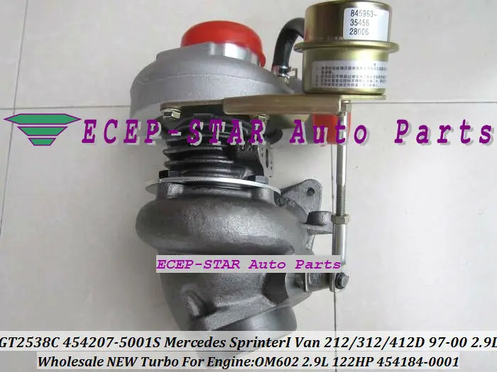 GT2538C 454207-5001 S 454184-0001 454207 454184 Turbo для Mercedes-Benz Sprinter Я 212D 312D 412D 1997-00 OM602 2.9L турбокомпрессора