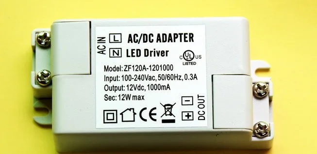 DC12V адаптер драйвер для 3528/5050 светодиодный полоски или MR16 трансформатор 12 Вт 100 шт./лот FedEx