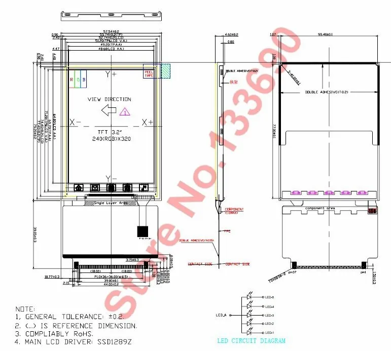 3,3 В SSD1289 контроллер 3,2 дюймов tft с сенсорным экраном ЖК-экран цветной 320X240 STM32 51 микропроцессор