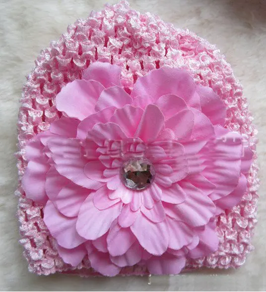 2013 Высокое качество 100 шт. Размер: 14-15 см корейский шелк шапка для волос, капот, большой цветок пион+ шляпа 10 цветов пятна