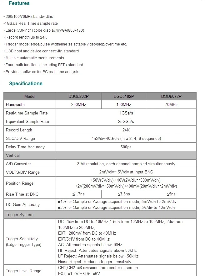 [Hantek] Цифровой осциллограф оригинальной hantek DSO5102P 100 МГц, 2 канала может USB Подключите ПК осциллографов. автомобиль инструменту диагностики