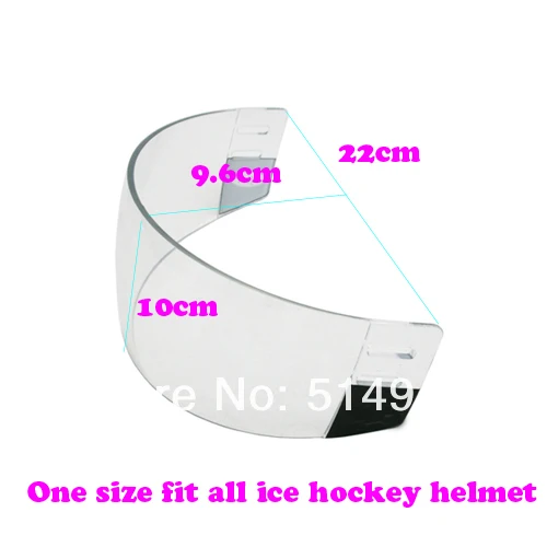 Прямая поставка с фабрики горячая Распродажа Ударопрочный ПК прозрачный хоккейный шлем козырек для защиты лица