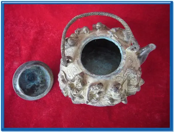 Редкий Старый Династии мин (сюань de1426-1438) Бронзовый чайник, лучше резьба, бронзовый горшок, с отметкой, бесплатная доставка