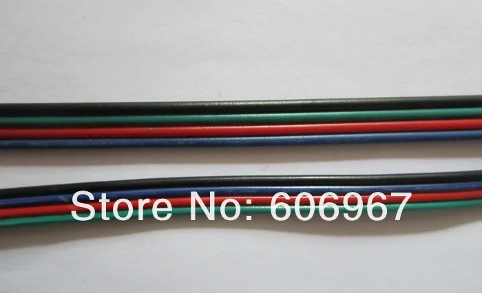 RGB прокладка 4pin провода удлинитель 100 м/лот Бесплатная доставка AWG22 RGB кабель удлинитель провода для светодиодный полосы света