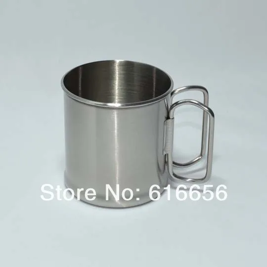 Кемпинг кофейная чашка-кофейная кружка, чашка для воды, низкая цена, нержавеющая сталь, портативный, 300 мл, складная ручка, Прямая поставка