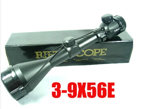 

Free Shipping 3-9x56E Red illuminated Rangerfinder Infrared hunting Rifle Scope Airosft Optical Telescopic Gun Sight Shooting