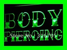 I344 Body Piercing Tattoo Shop NUEVA NR Luz de Neón del LED Sign On/Off 7 Colores