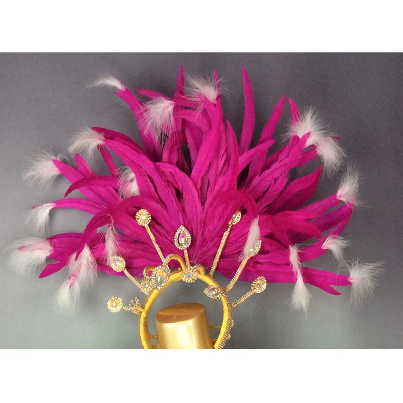 Пикантные Samba Rio карнавальный костюм живота Танцевальный костюм с ярко-розовый Цвет& orange перо головной убор