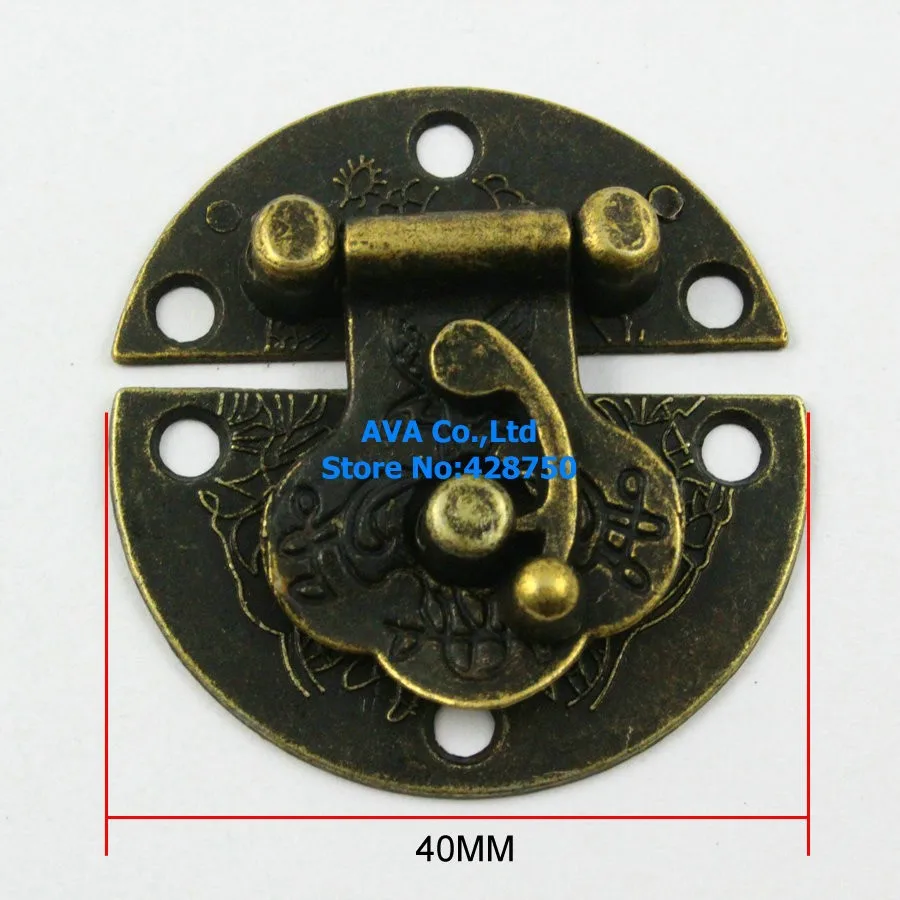 Античная Латунь шкатулка защелка запор с щеколдой 40 мм с винтами