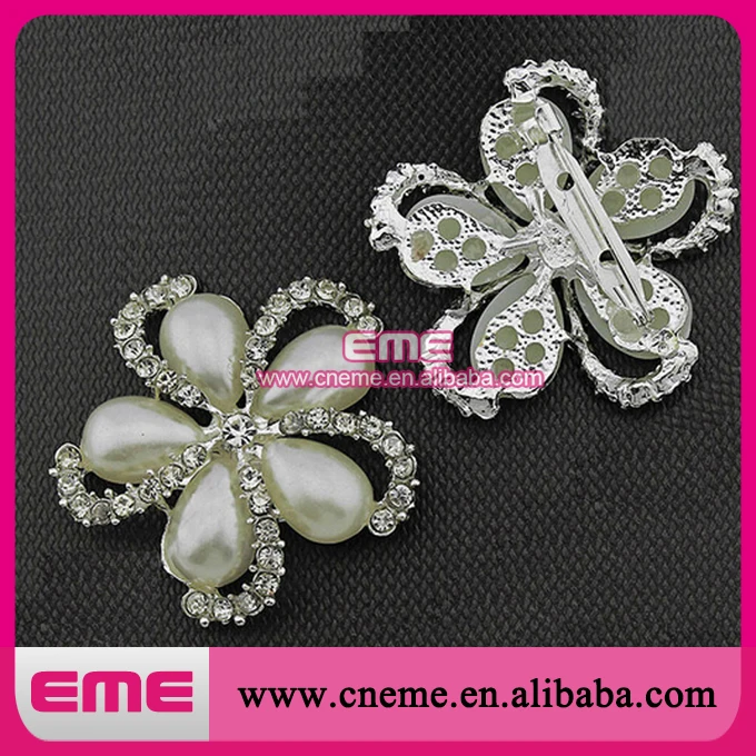 26 мм новый высокое качество перл металл стразы брошь для украшения венчания |