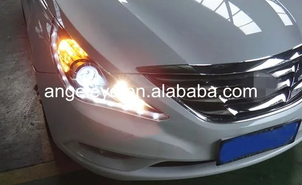 Для Hyundai Sonata YF Sonata I45 Ангельские глазки светодиодный фары передний свет 2009- год LD V1 Тип