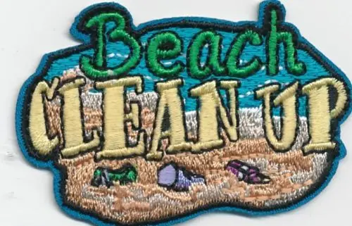 Girl Boy Cub BEACH CLEAN UP Coastal Pick Fun Patches Crests Badges SCOUT GUIDE-2.7-1.7