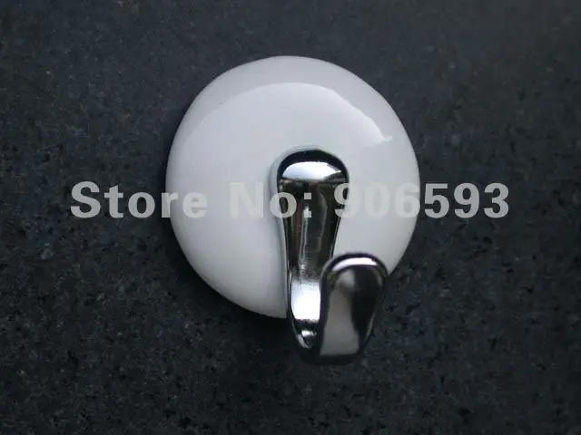 10pcs lot free shipping milk white porcelain 3M sticky hook\bathroom hook\coat hook