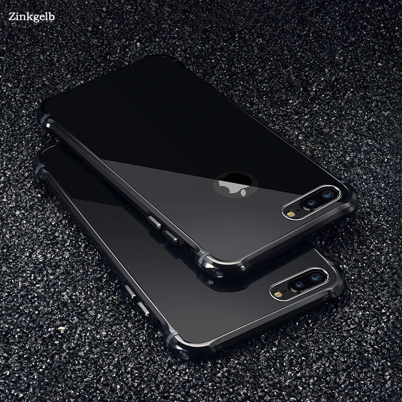 

For Apple iPhone 7 Case Luxury Brand Hard Glitter Metal Aluminum Protective Phone Case for iPhone 6 6S 7 Plus Case Cover Fundas