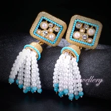 Mytys Diseño Étnico Con Cuentas de Perlas Gota Cuelga Los Pendientes de La Borla de La Moda Pendientes de Perlas CE153 CE152