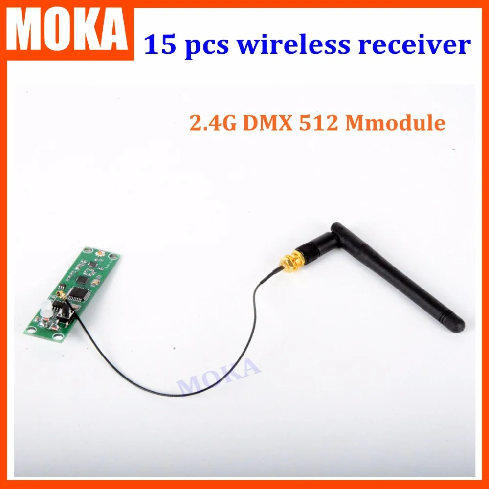 

15pcs/lot Wireless receiver with antenna DMX512 Module 2.4G DMX Wireless portable Board easy to use embedded inside the light