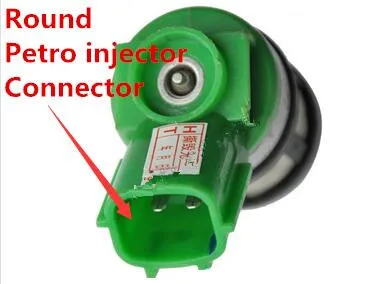 Round petrol injector connector