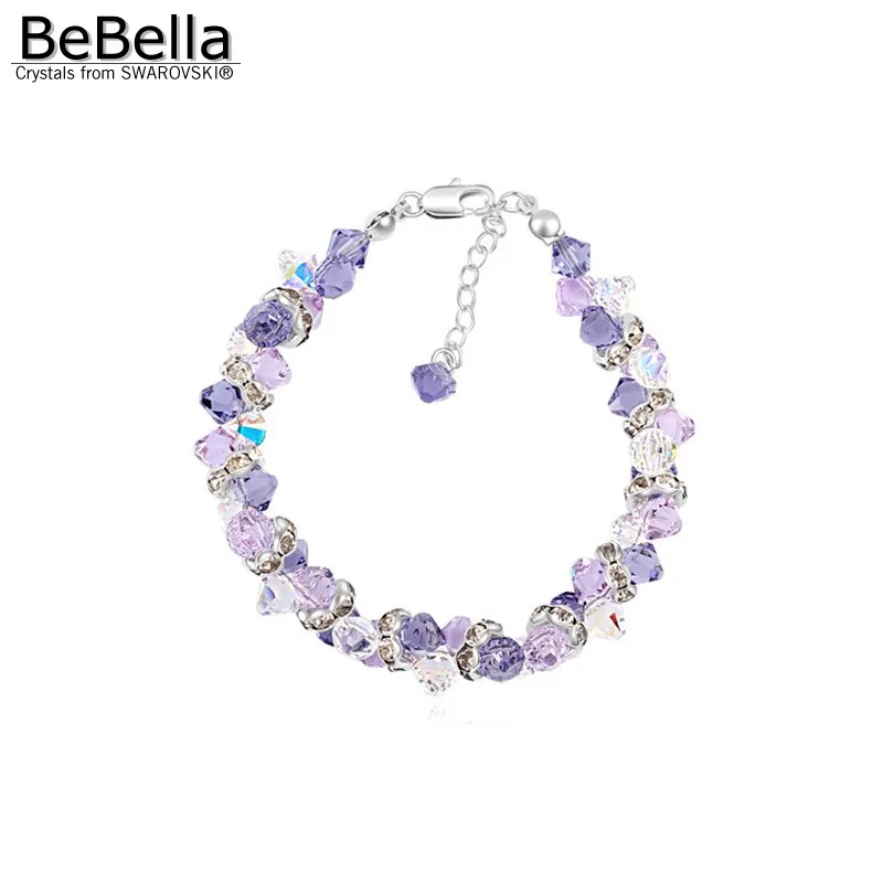 BeBella 4 цвета Классический Хрустальный Браслет с розовым покрытием, сделанный с австрийскими кристаллами от Swarovski для девочек Рождественский подарок