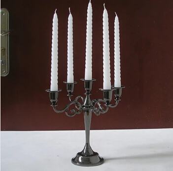 classical H 27cm 5arm black clor metal candle holder 5arm christmas candlestick for home decoration ZT040
