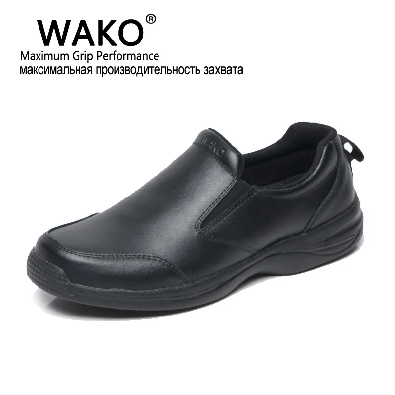 black slip on non slip shoes