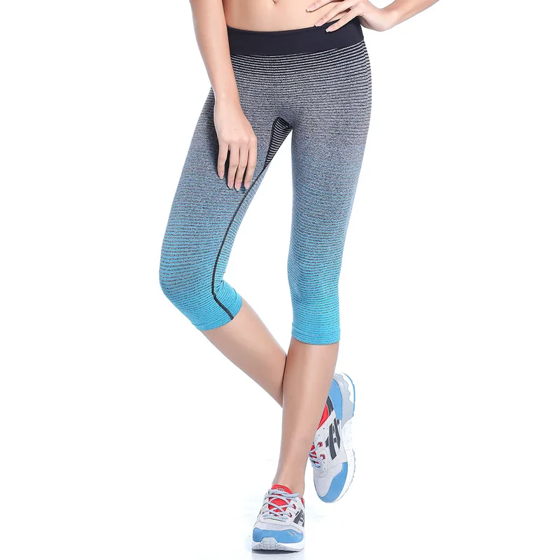 Women Gradient Yoga Calflength Pants Outdoor Gym Bodybuilding Running