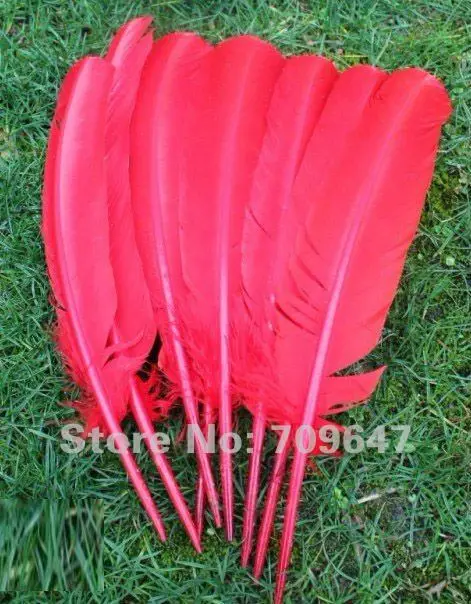 Горячая распродажа! 100 шт/партия индейки QUILLS 20-30 см крашеные ремесло Турция перья из крыльев
