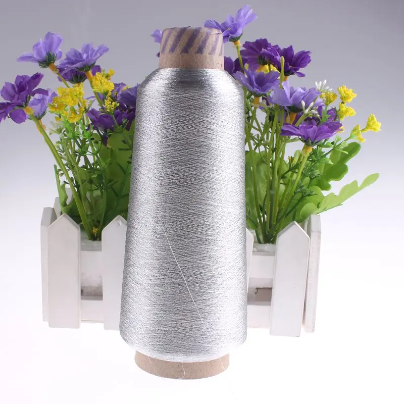1 Spool Metallic Yarn Silver Thread Machine Embroidery Thread 3500M
