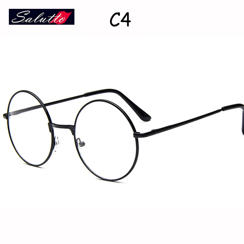 SALUTTO Retro Round Metal Eye Glasses Frames For Men And Women Harajuku Style Nearsighted Glasses Rack