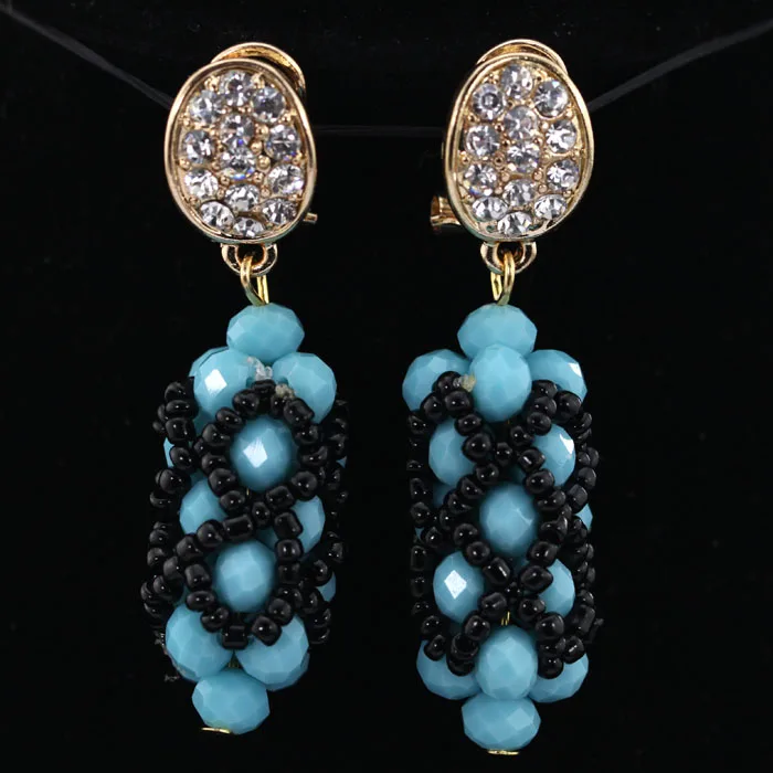 Awesome Nigerian Wedding Beads Teal Crystal Jewelry Set Black Seed Beads Queen Lady Party Jewelry Set Free shipping WA957